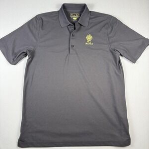 Trump Golf Polo Shirt Mens Medium Gray Greg Norman PlayDry New York Crest Logo
